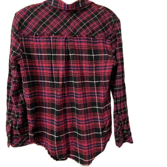 Rails Size Small Brock Plaid Raw Hem Flannel Button Down Long Sleeves Shirt - Picture 3 of 8